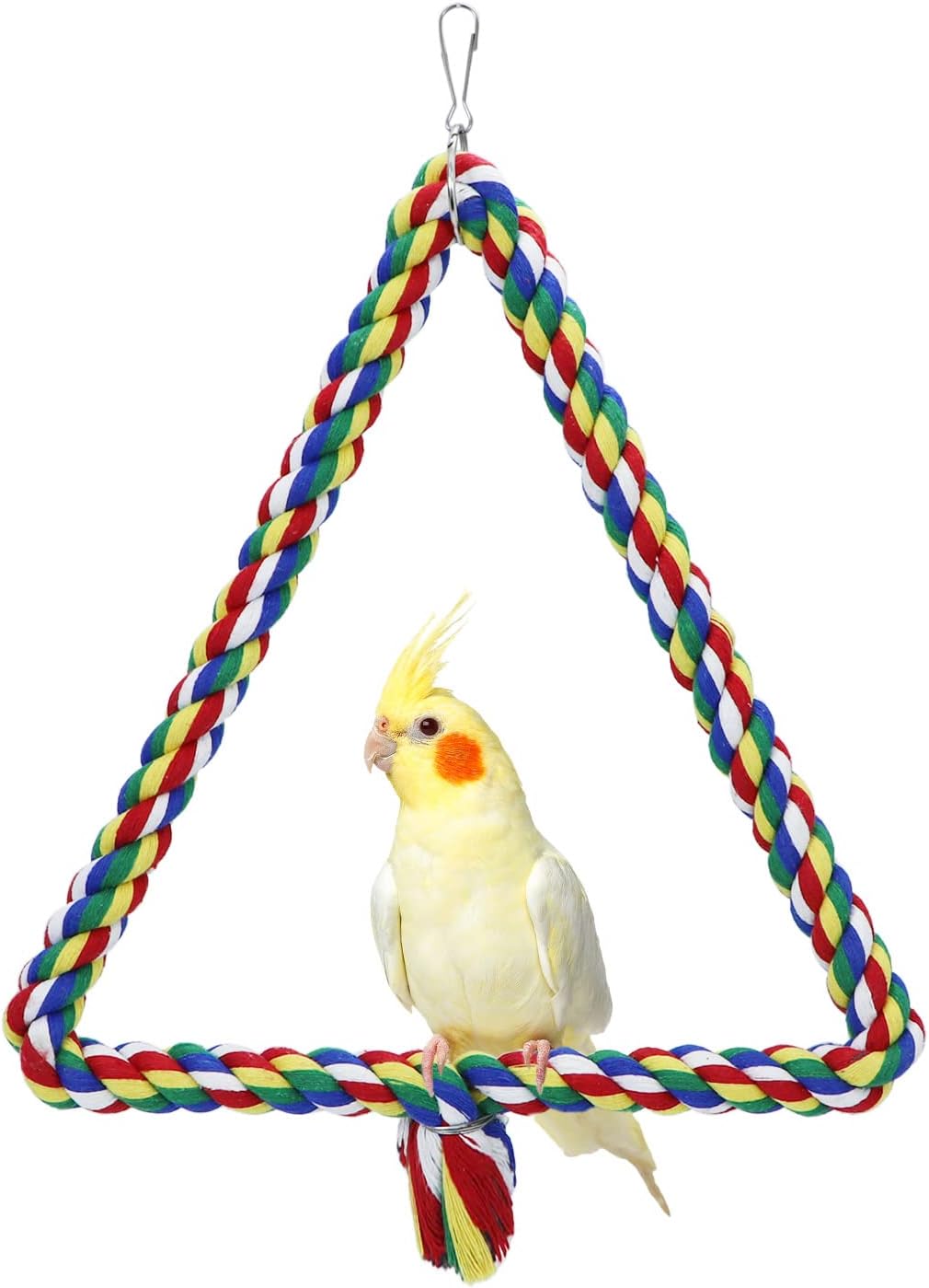 Bird Triangle Rope Swing Colorful Perch Chewing Toy for Parrots