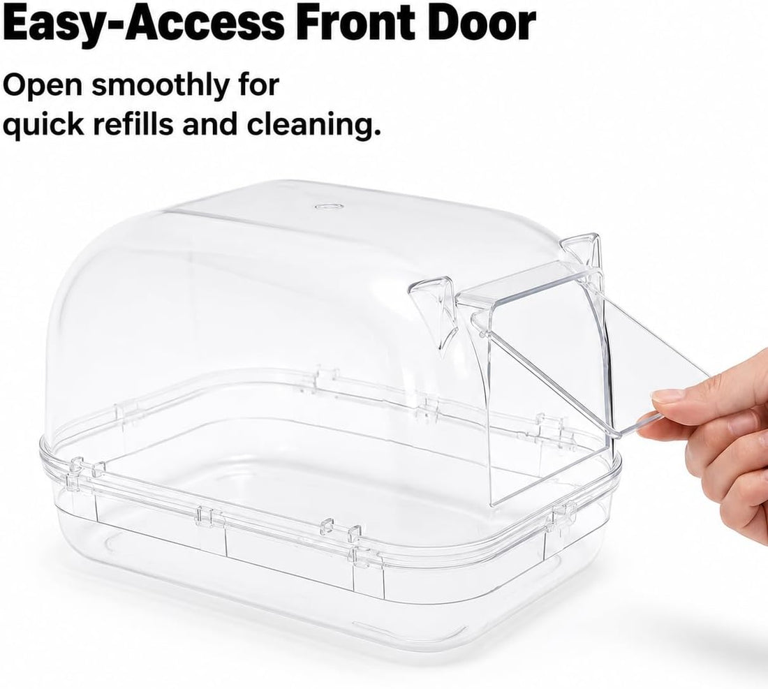 Large Chinchilla Dust Bath House, 11 in Clear Enclosed Hideout