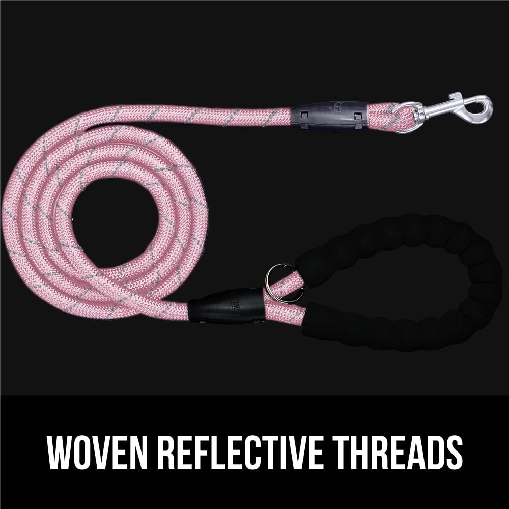 GORILLA GRIP Dog Leash, Heavy Duty Reflective Rope Leashes for 33lb
