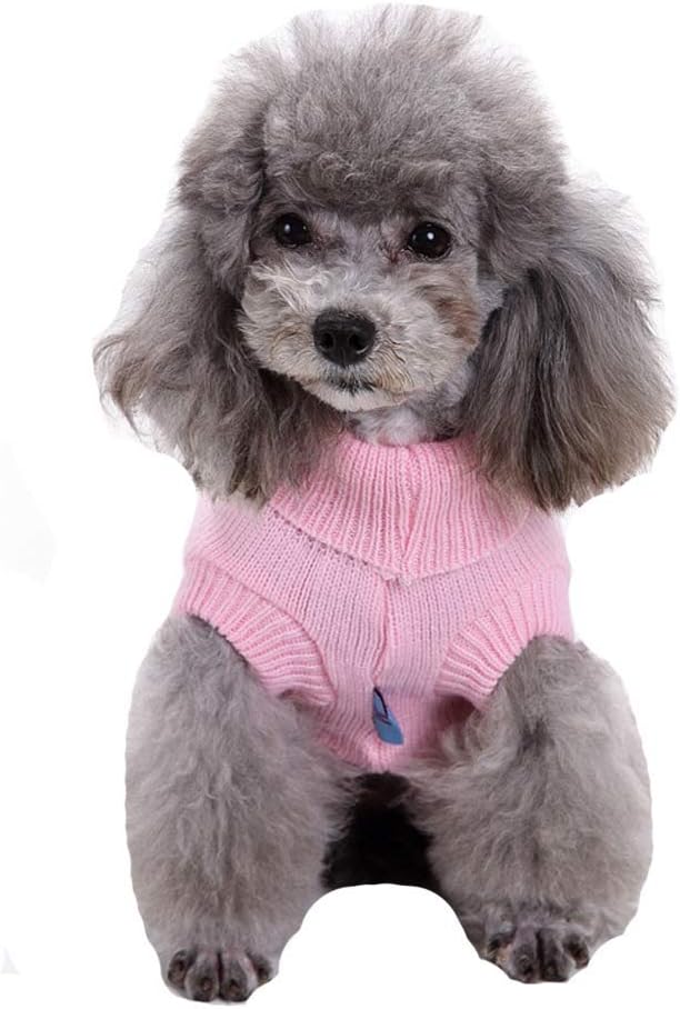 Dog Sweater Soft Warm Turtleneck Knitted Clothes for Small Medium