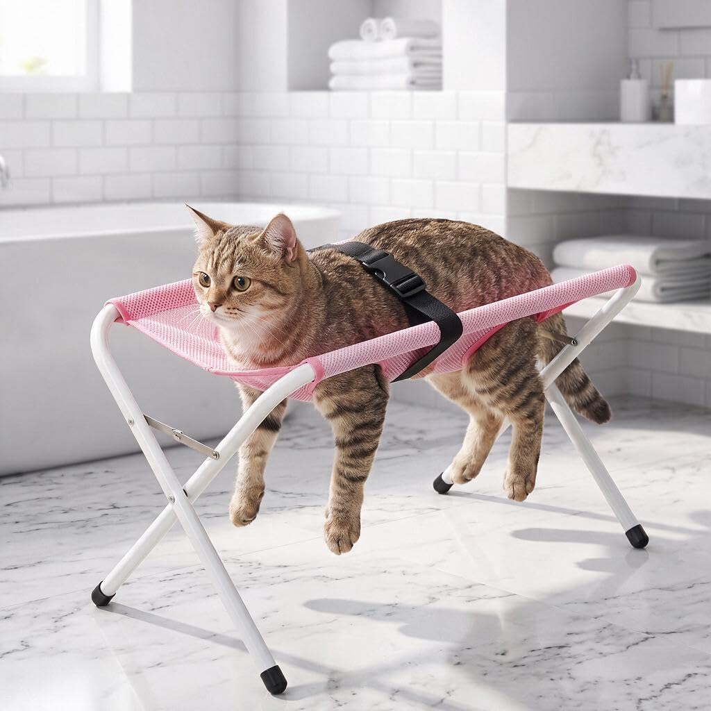 Dog Bath Hammock Table with Stand for Small Dogs and Cats