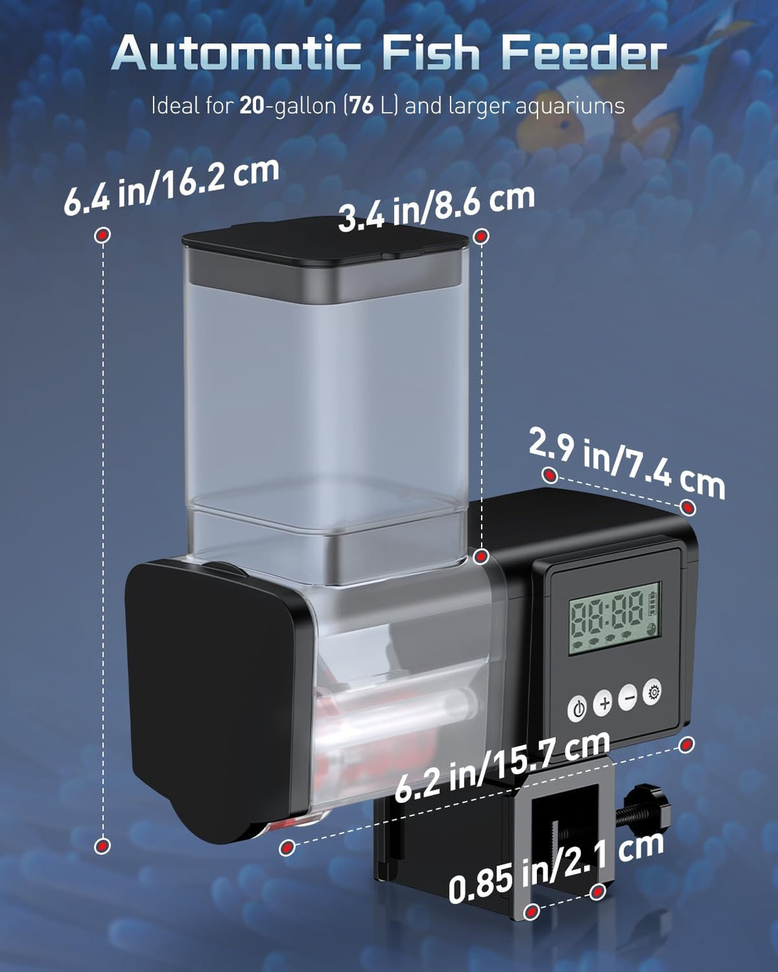 Pawfly Aquarium Automatic Fish Feeder 200/450 mL Auto Fish Food