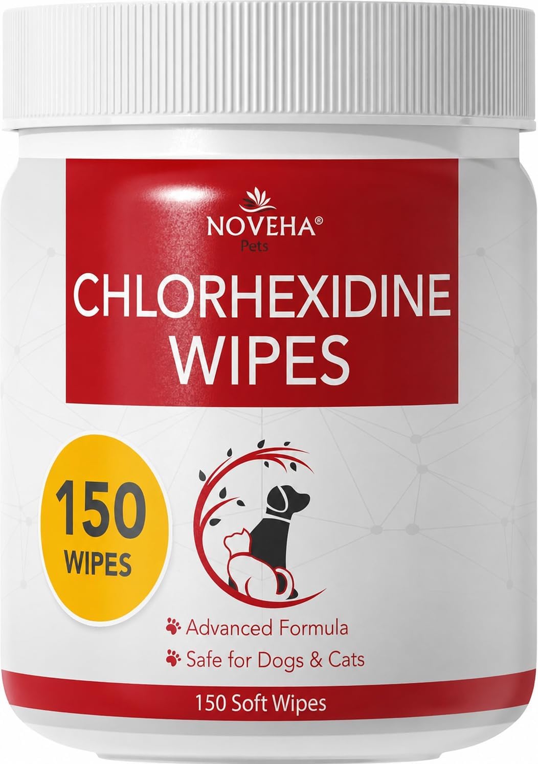 NOVEHA Pet Wipes - Formulated Pet Wipes - for Facial and Finger Folds