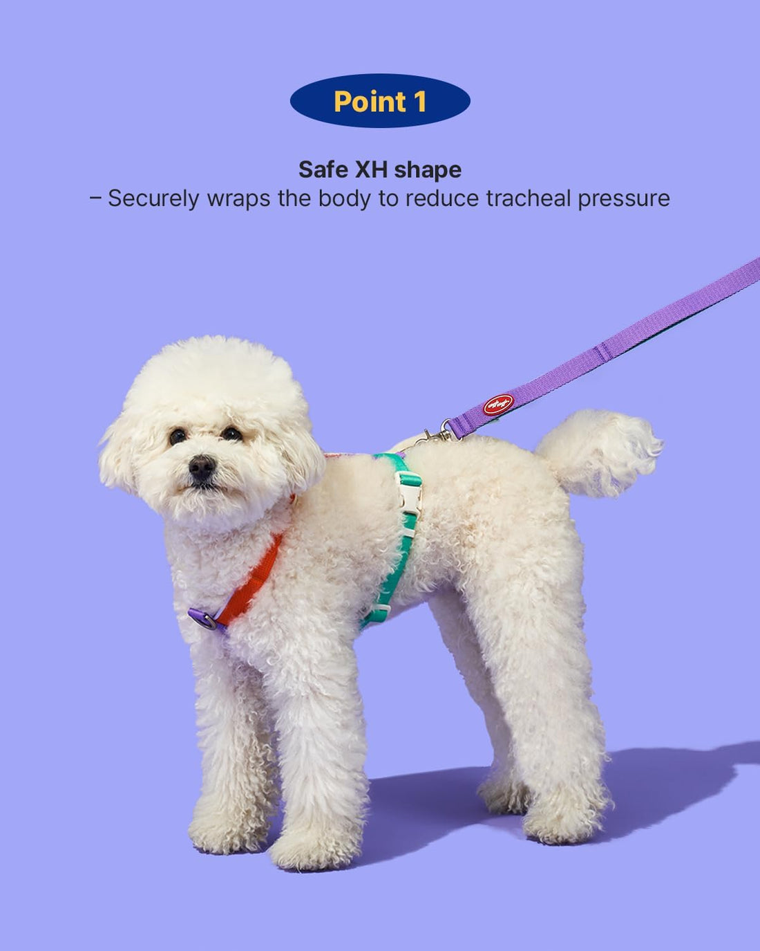 PETHROOM × Wiggle Wiggle Smile We Love Dog Backpack Harness with Leash
