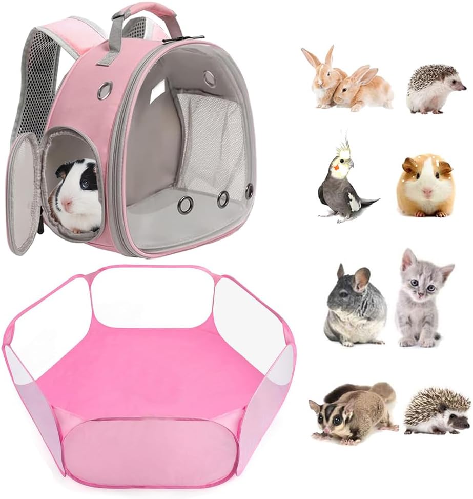 Small Animals Tent, Breathable Transparent Pet Playpen Pop Open