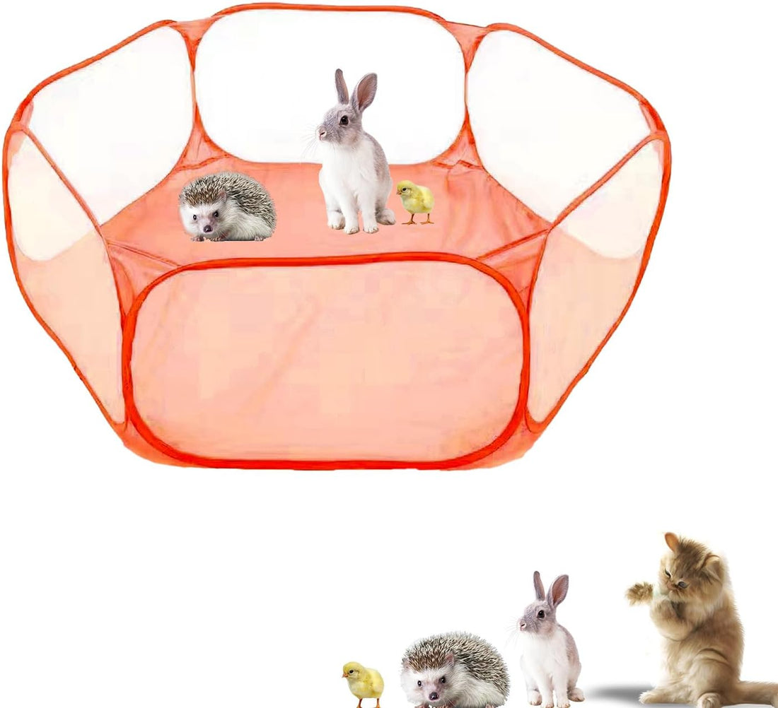 Small Animals Playpen, Portable Pop-up Open Interactive Pet Tent