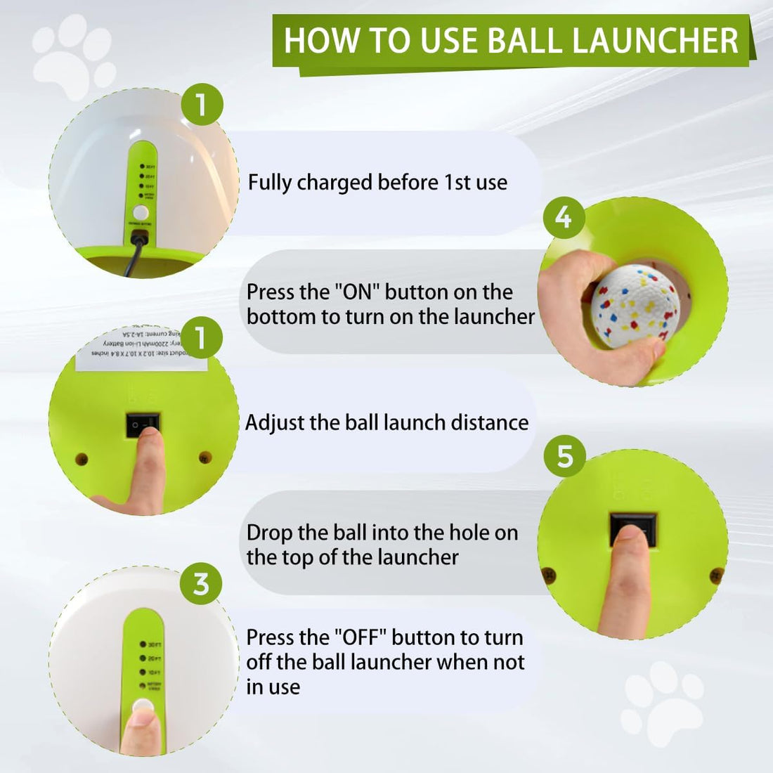 Automatic Ball Launcher for Dogs, 3 Distance Settings