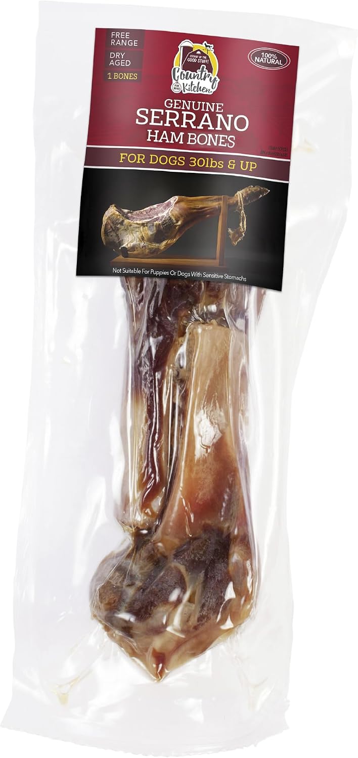 Country Kitchen Genuine Serrano Half Ham Bones, for Breeds 20 lbs & Up