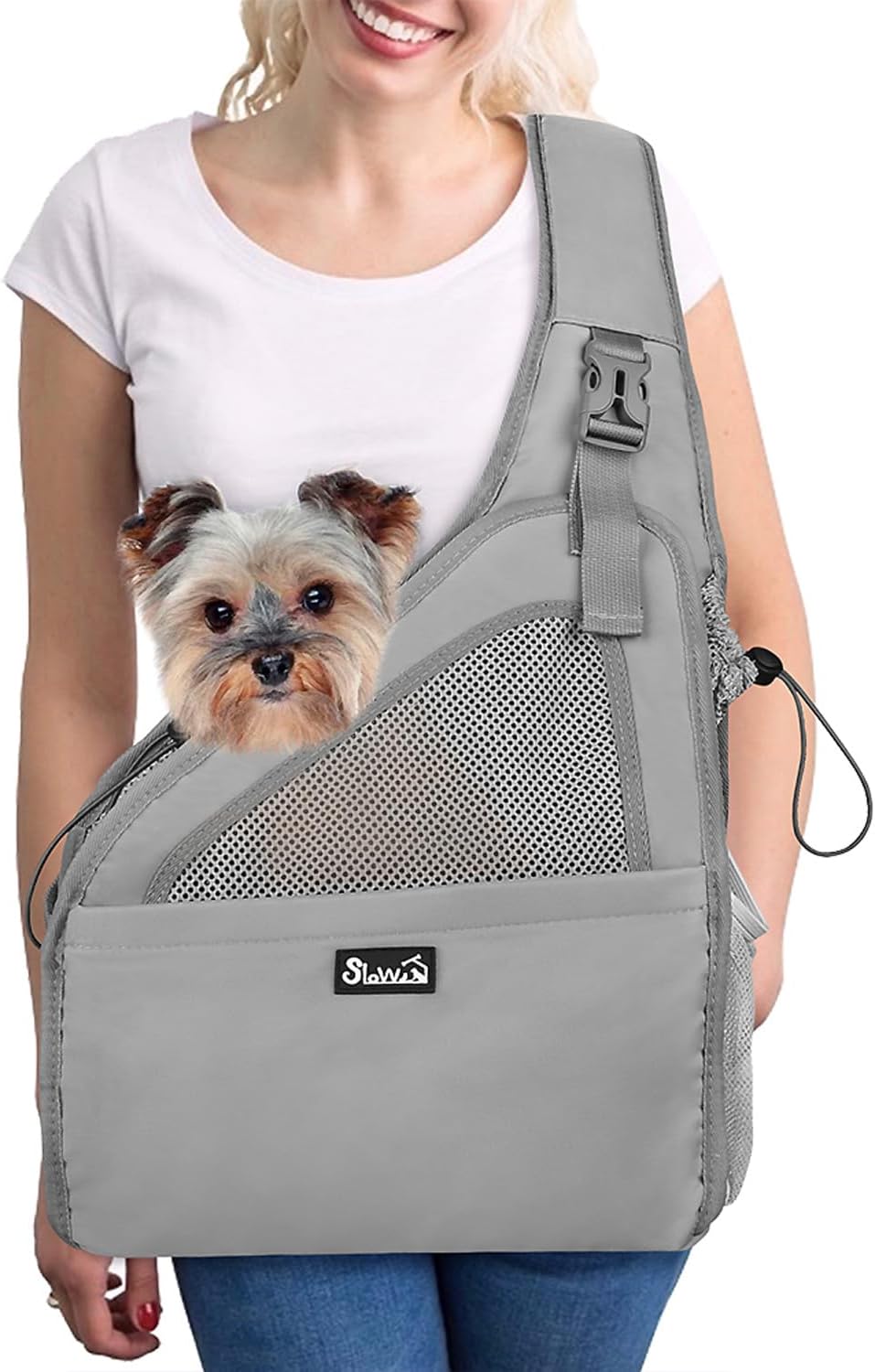 Lukovee Pet Sling, Removable Hard Bottom for Small Dogs, 6-12 lbs