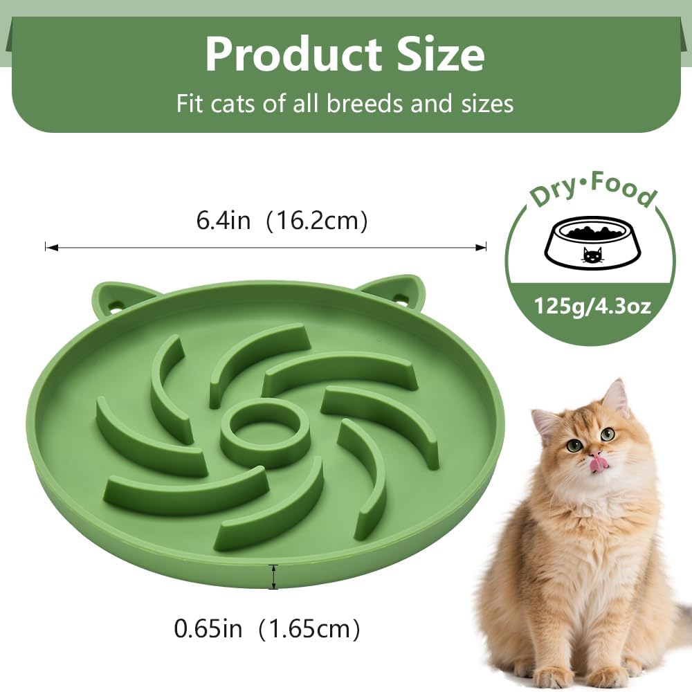 2Pcs Silicone Slow Feeder Cat Bowl,Puzzle Feeder,Interactive
