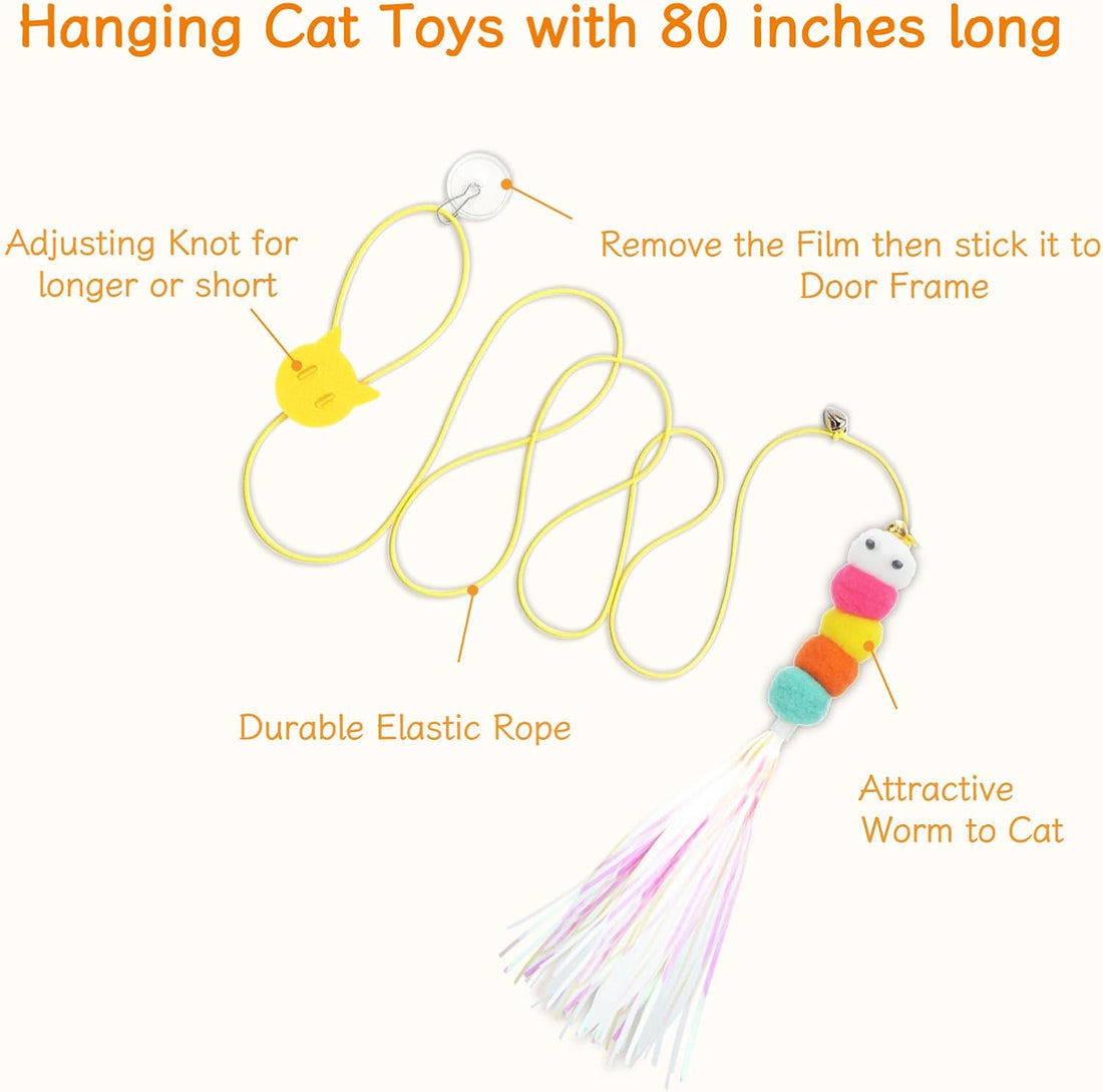SUNSHINETOP Cat Wand Toy, Interactive Kitten Feather Toys Self Play