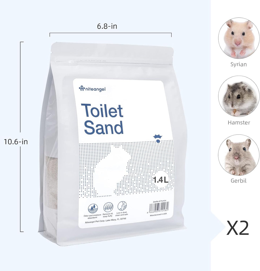 Niteangel Training Litter Potty Sand: 1.4 L x 2 Absorb Odor & No Dust