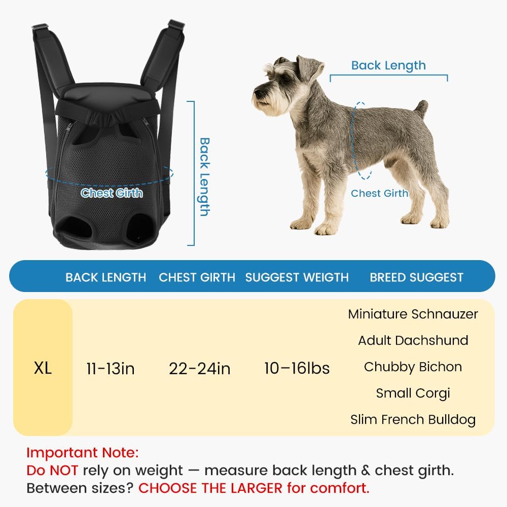 Mosago Dog Backpack Carrier with Thick Padded Bottom Support