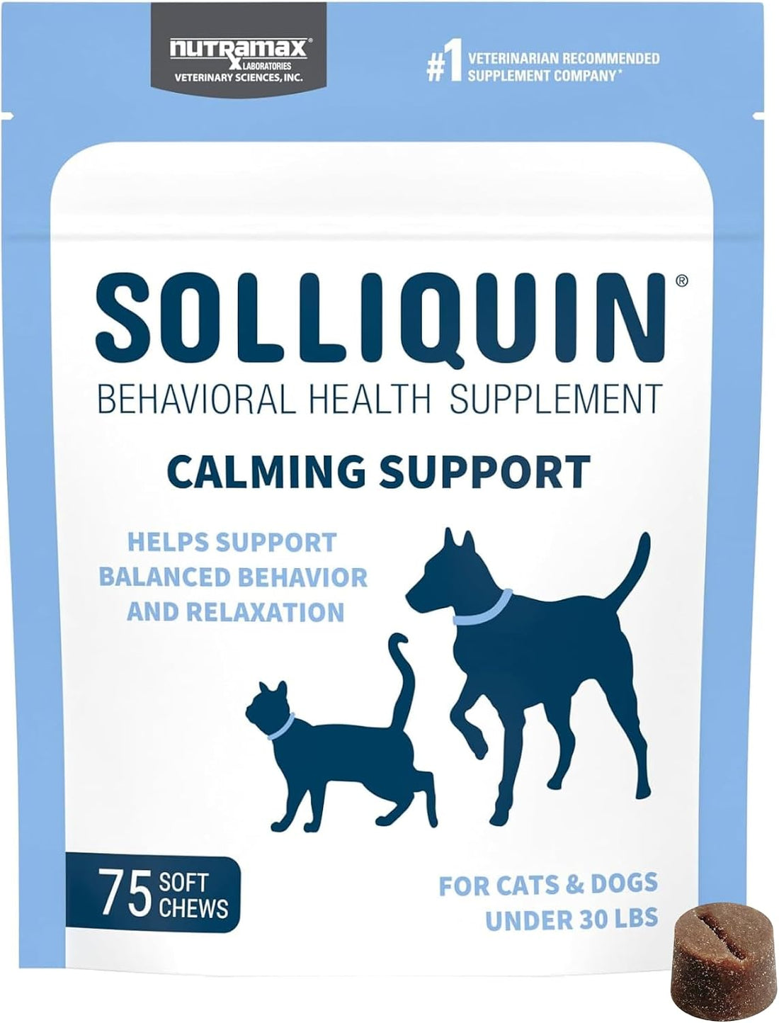Nutramax Solliquin Calming Behavioral Health Supplement for Small