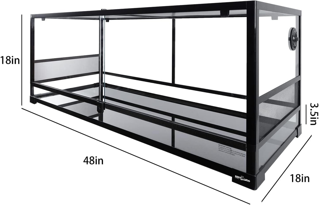 REPTI ZOO Reptile Tempered Glass Extra-Long Terrarium Habitats 48" x