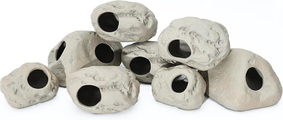 ALEGI Aquarium Rock Smooth Cave Decor for Shrimp Cichlid Hiding