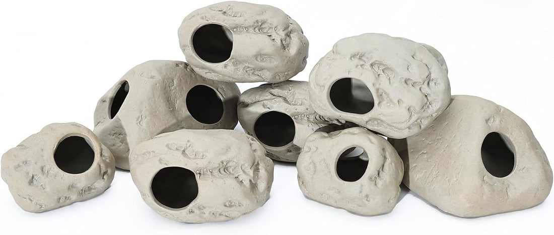 ALEGI Aquarium Rock Smooth Cave Decor for Shrimp Cichlid Hiding