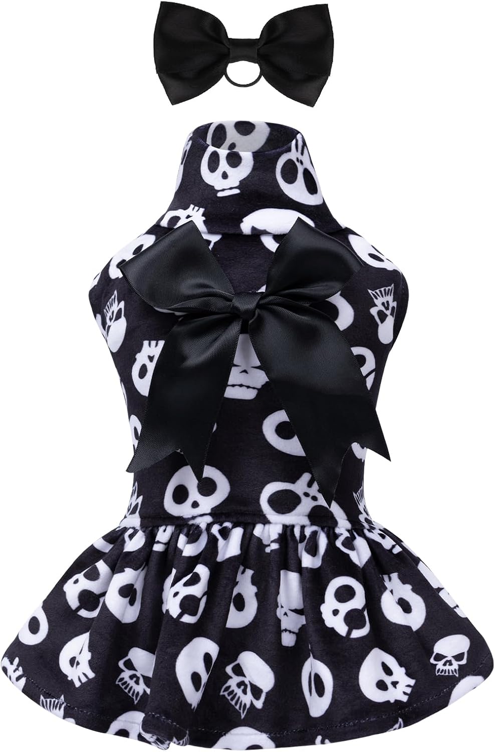 CuteBone Turtleneck Dog Velvet Dress Halloween Puppy Skirt Costume