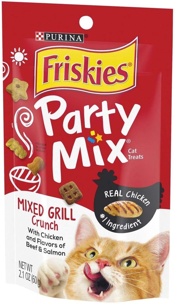 Friskies Party Mix Cat Treats Chicken Mixed Grill Crunch