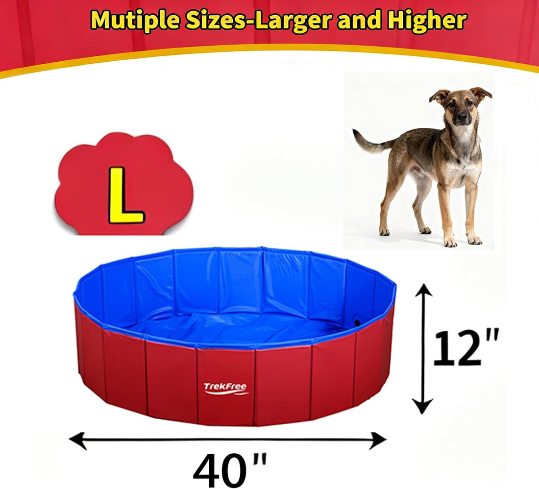 Foldable Dog Pool, Collapsible Plastic Dog Swimming Pool