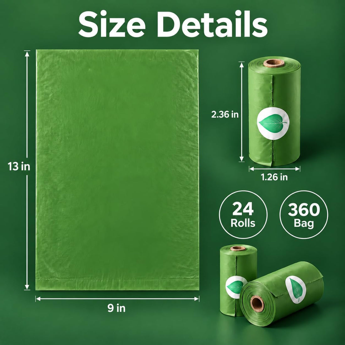 Topfree 24 Rolls 360 Dog Poop Bags,Leak-Proof Thick Dog Poo Bags