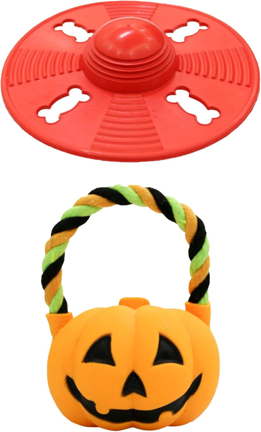 Squeaky Natural Rubber Dog Flying Disc/Frisbee/Flyer with Black Ball