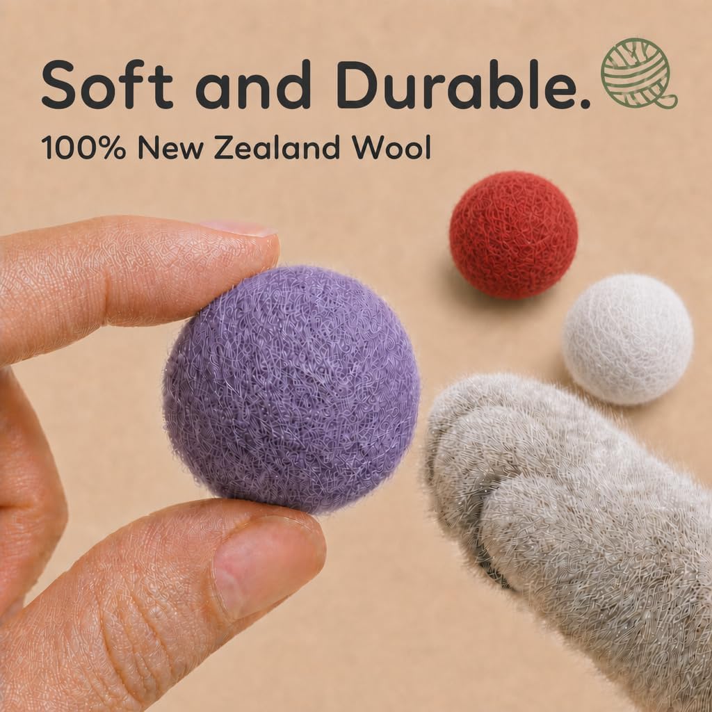 Wool Cat Toys, Variety Pack, 6 PCS