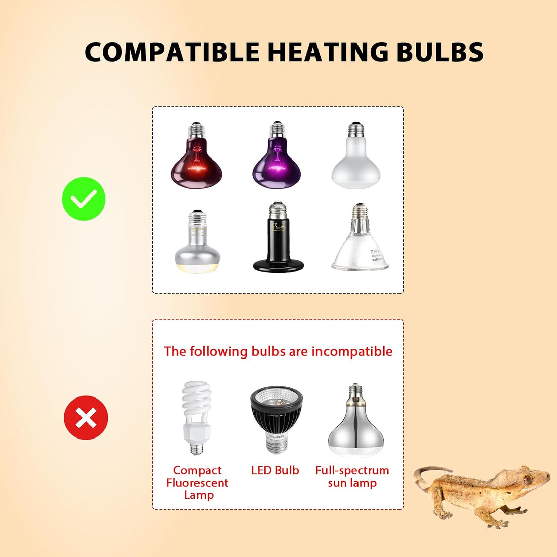 5.5" Reptile Heat Lamp Fixture with Dimming Thermostat Ceramic Heat