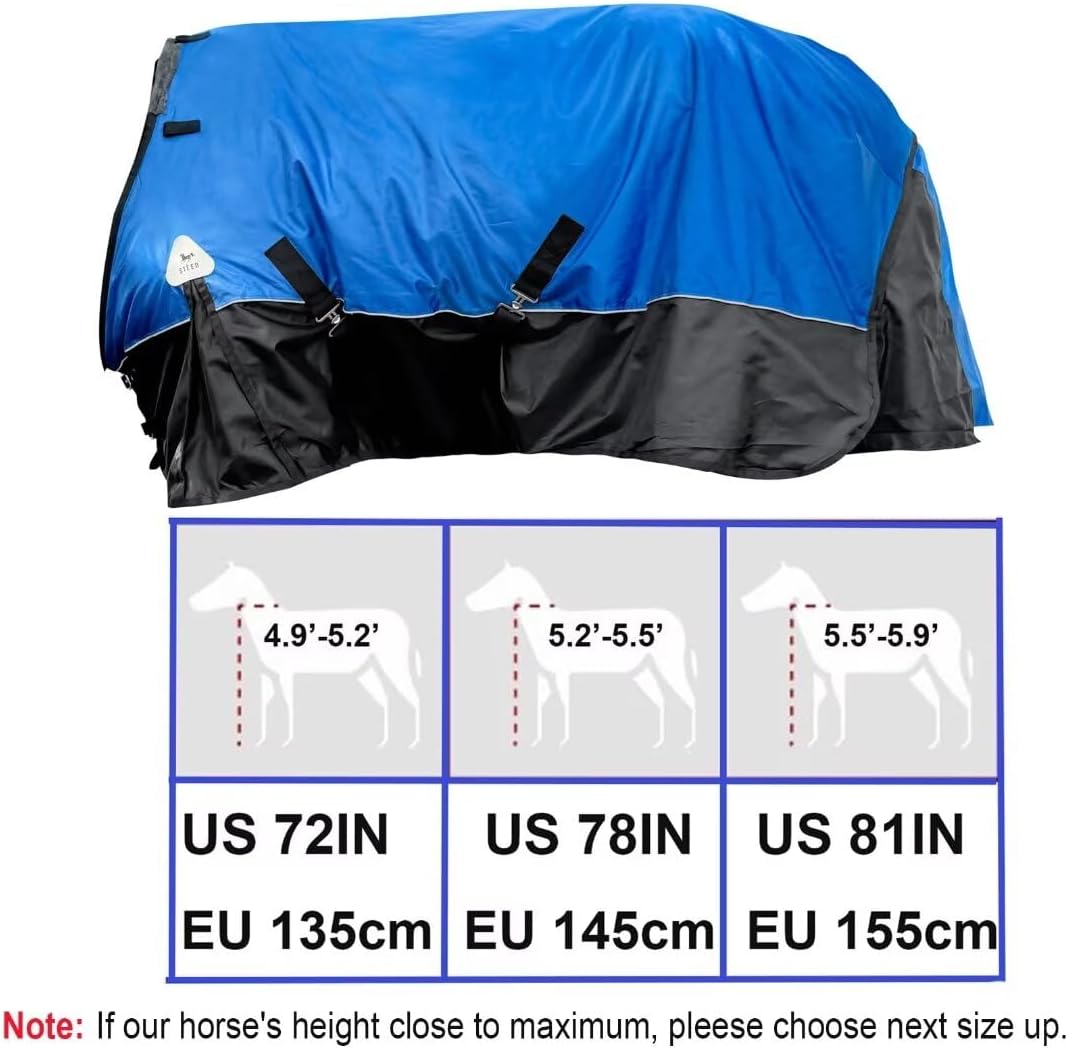 Turnout Blanket for Horses, Waterproof Thickened Horse Sheet