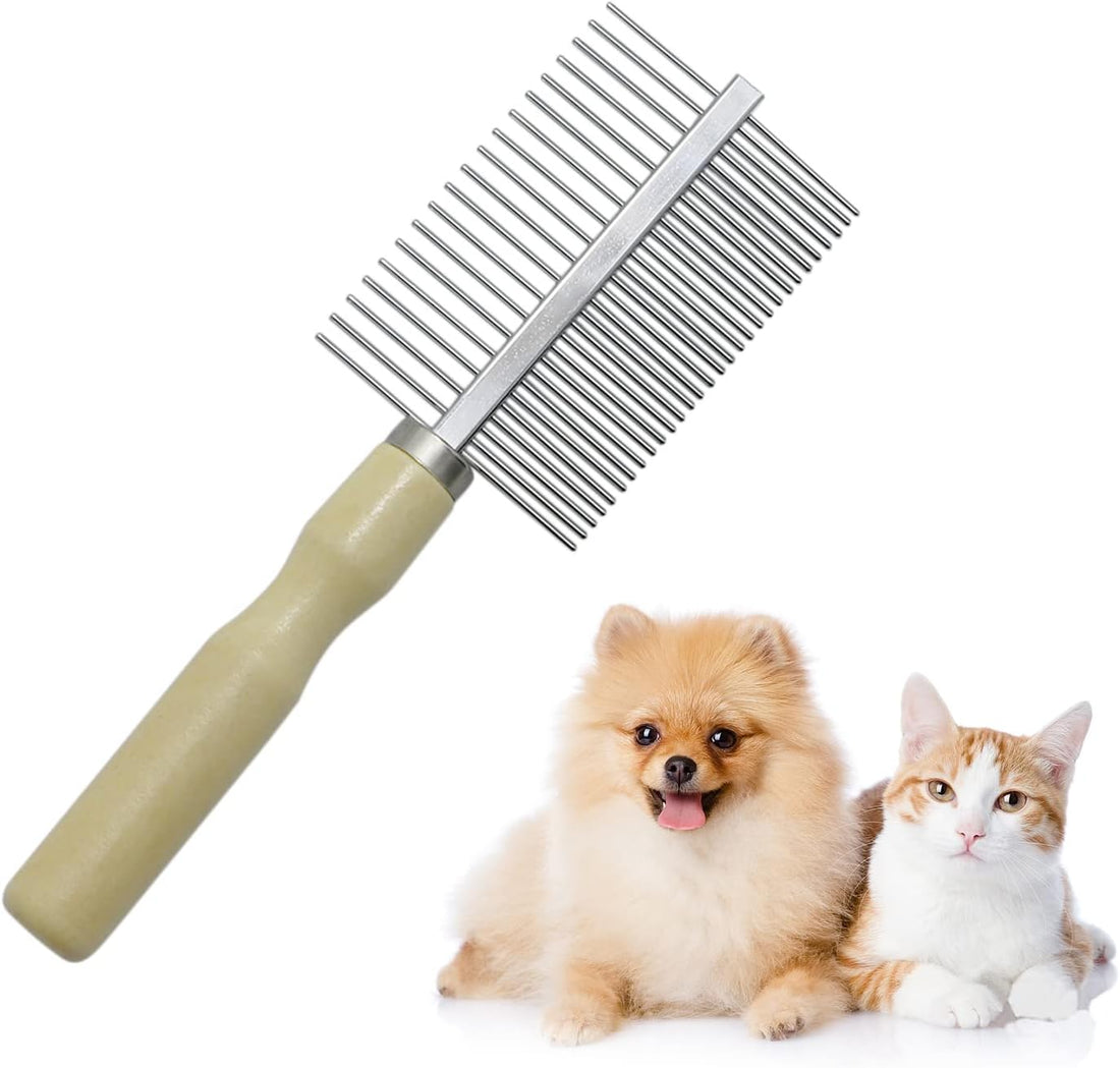 Wooden Handle Grooming Comb for Dogs & Cats