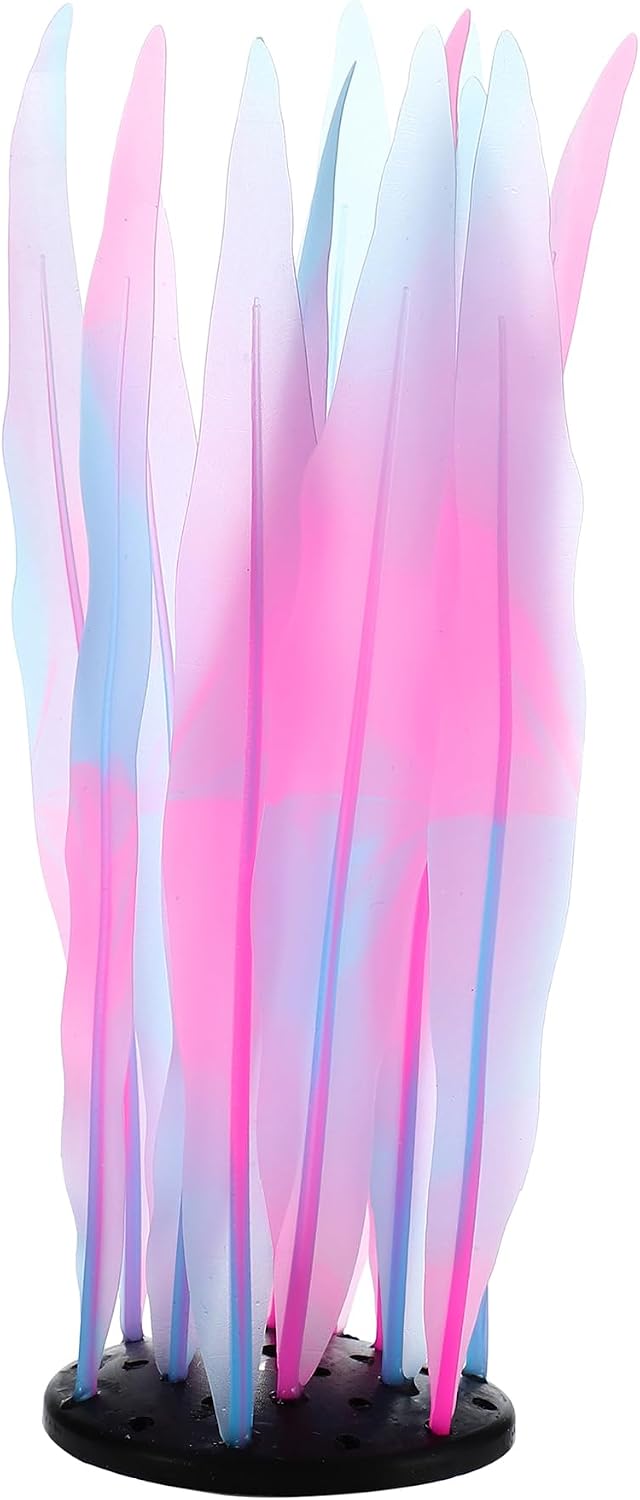 Aquarium Glowing Kelp Plant, Soft Silicone Glowing Decorations Pink