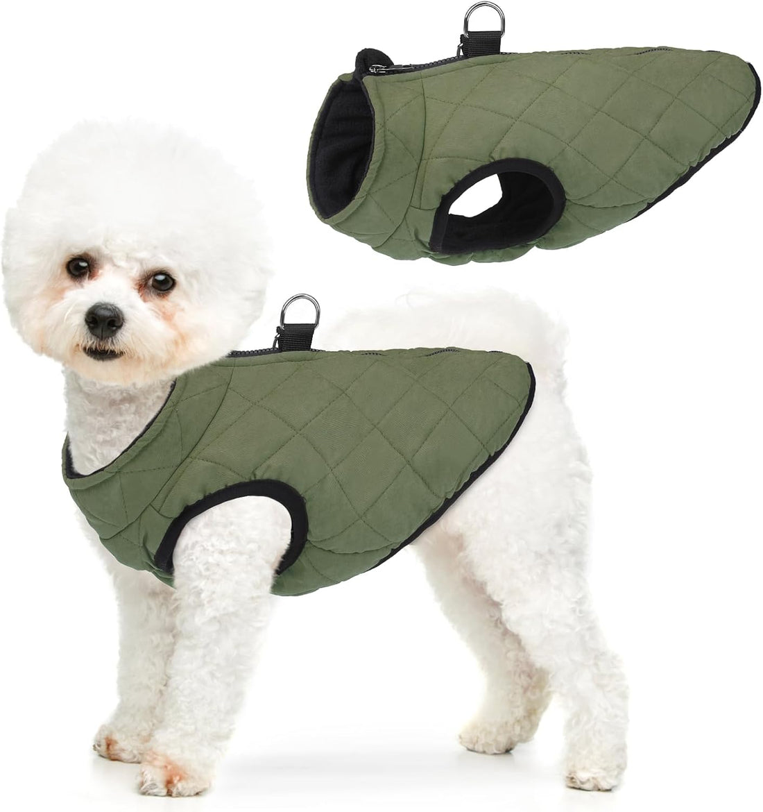 SCENEREAL Winter Dog Vest Coat with Harness Built in