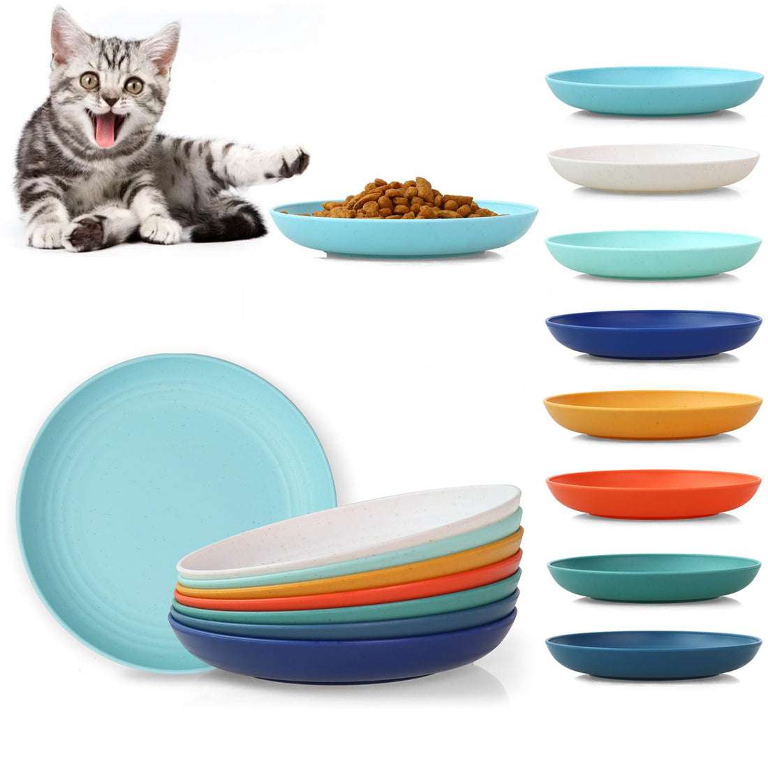 GENLGE 8 Pack Cat Bowls, Cat Food Bowl
