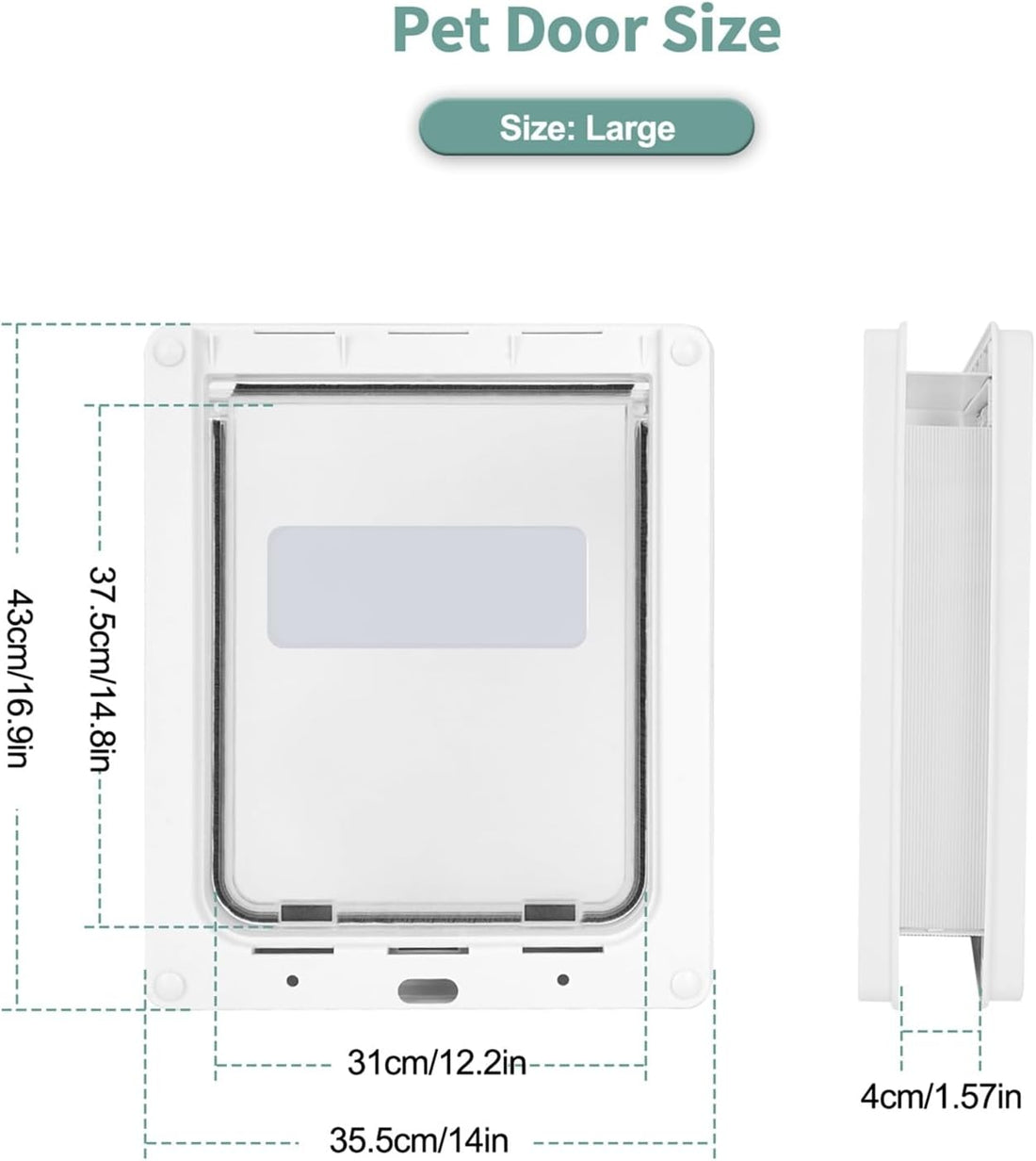 Lessmon Large Magnetic Locking Dog Door, 16.9x14in, Size L