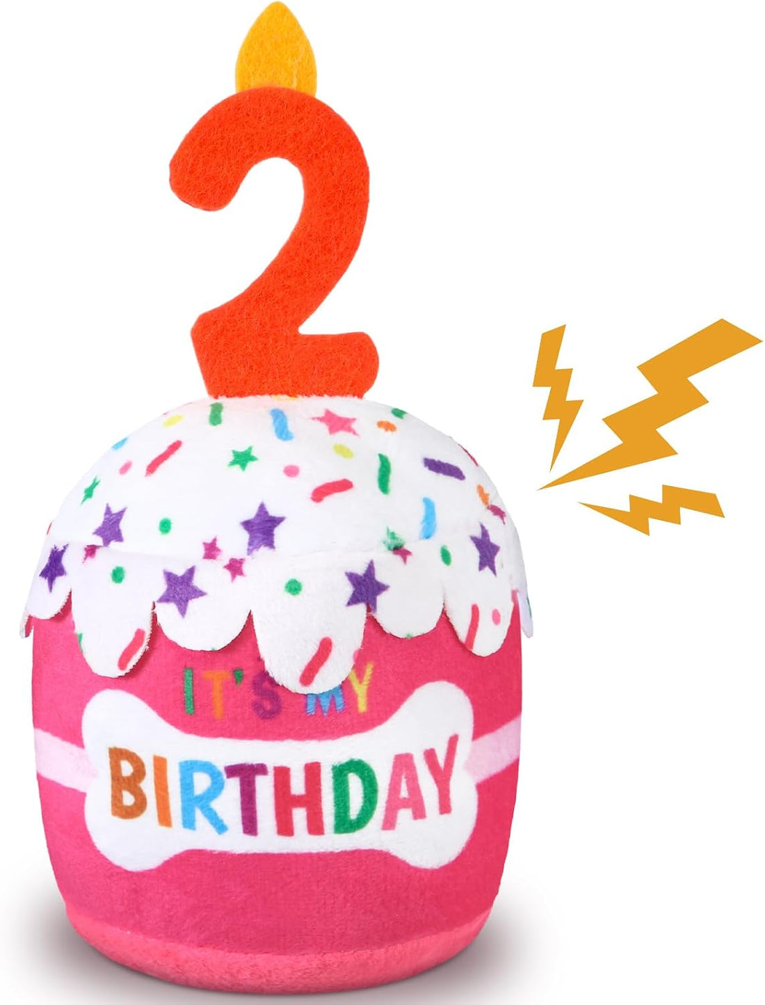 Dansydaisy Dog Birthday Cake Toy Squeaky Plush Gift