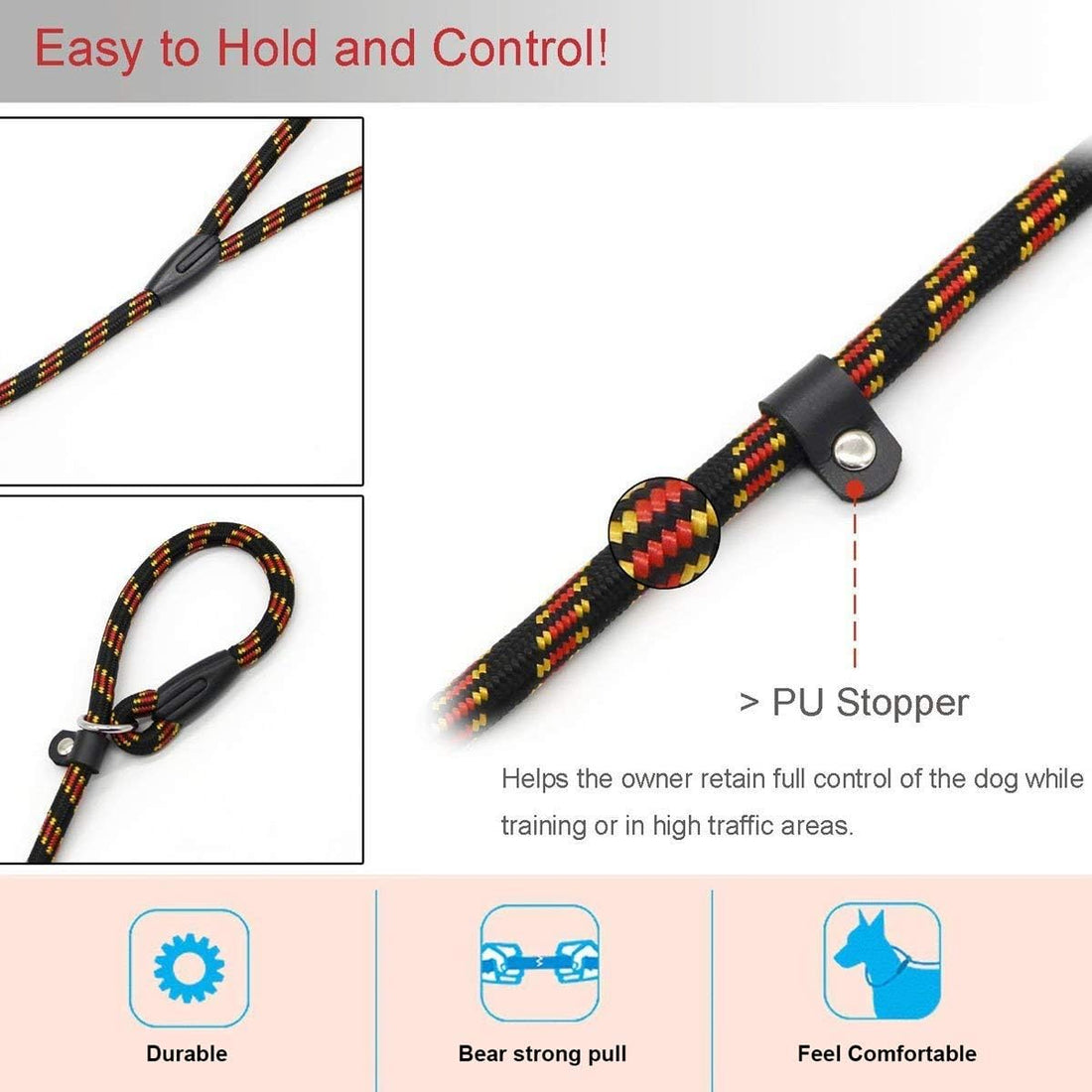 Coolrunner Durable Dog Slip Rope, 5 FT Training Leash
