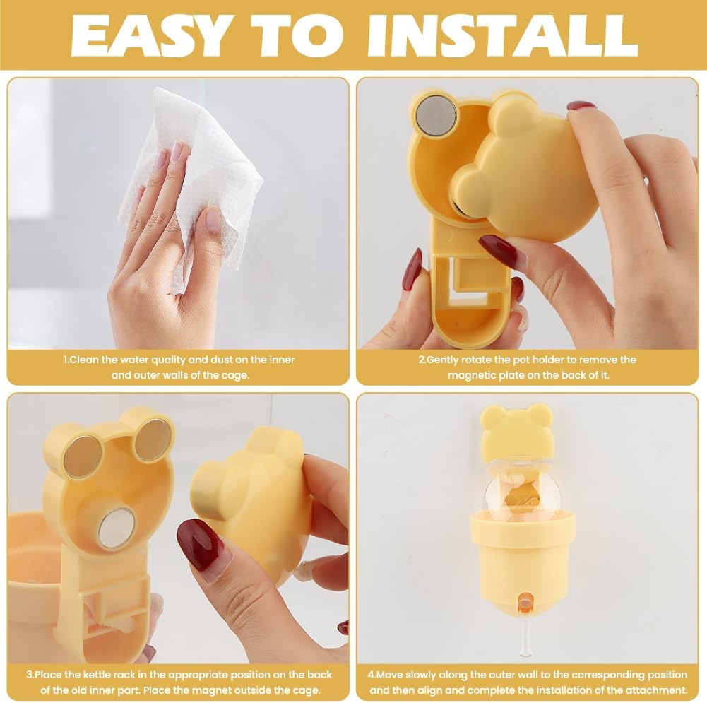 Hamster Water Bottle with Magnetic Holder for Glass Tanks