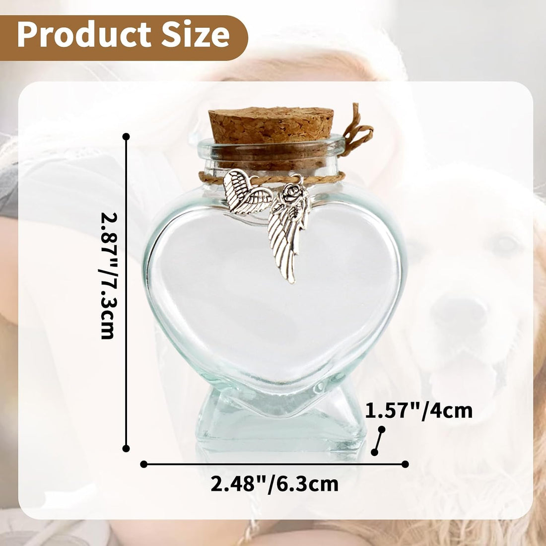 COSOWO Pet Hair Keepsake Bottle for Dogs & Cats