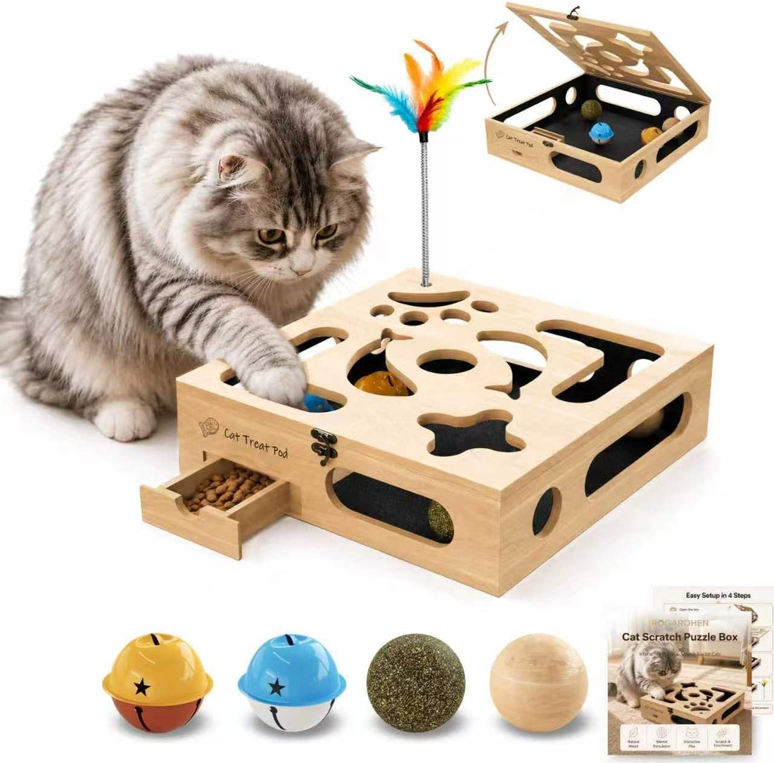 Cat Nail Scratch Puzzle Enrichment Box
