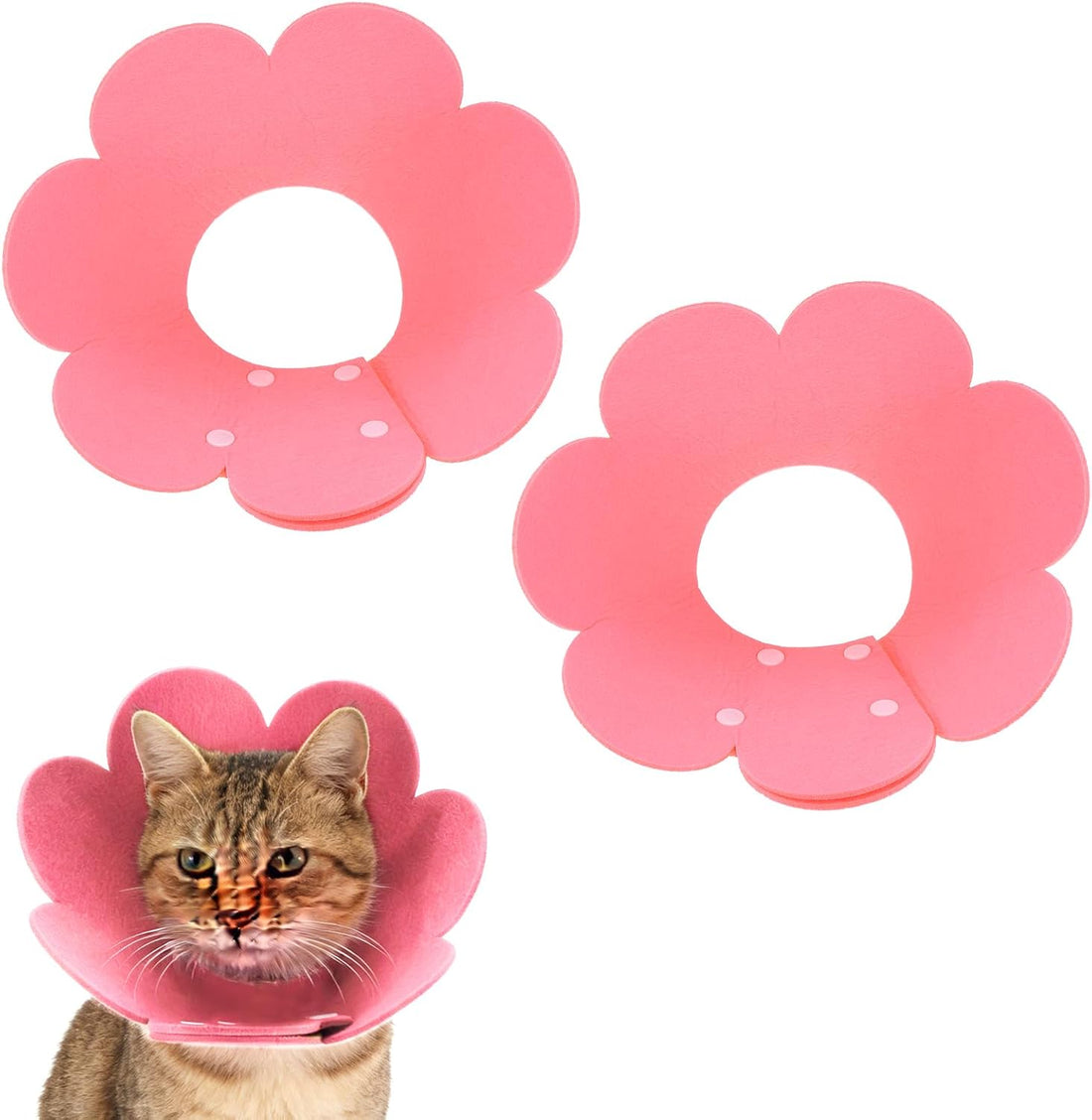 Cat Recovery Collar Cute Flower 2Pcs, L 10.2-12.2"