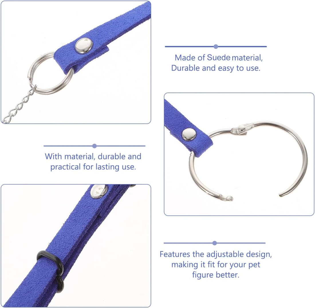 HANABASS Tortoise Pet Hauling Rope Adjustable Suede Blue