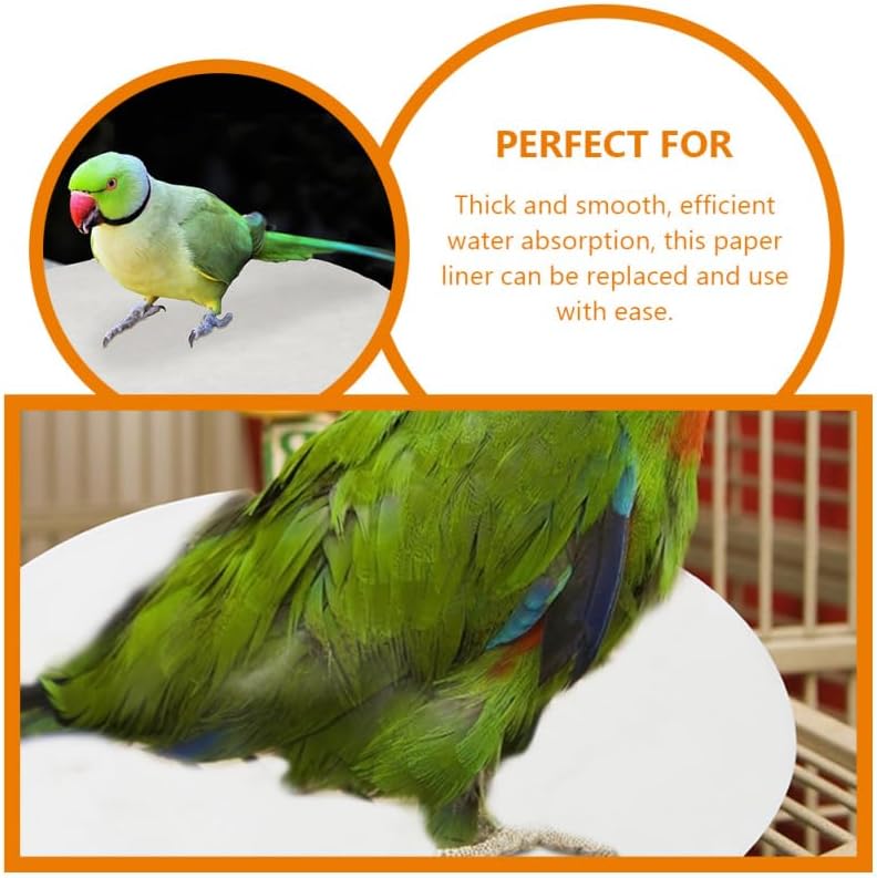 Abaodam 100 Pieces Round Bird Cage Liners Disposable Absorbent