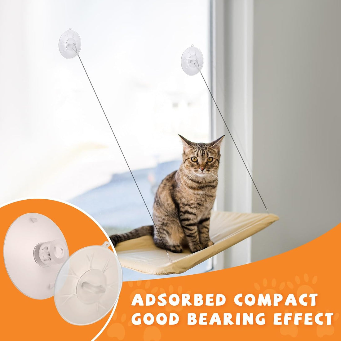 4 Pieces Cat Window Perch Suction Cup