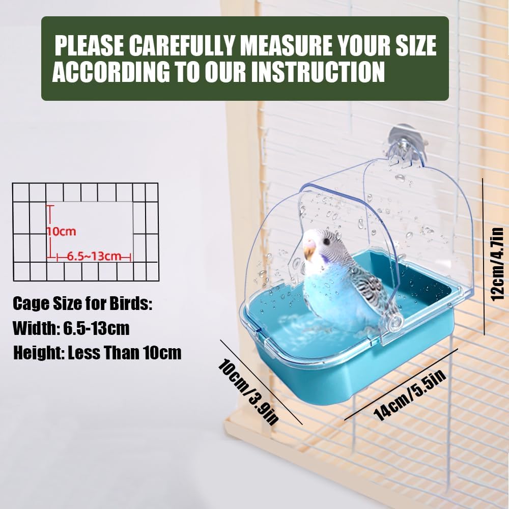 Bird Bath for Cage, Cleaning Pet Supplies Cockatiel Bird Bathtub