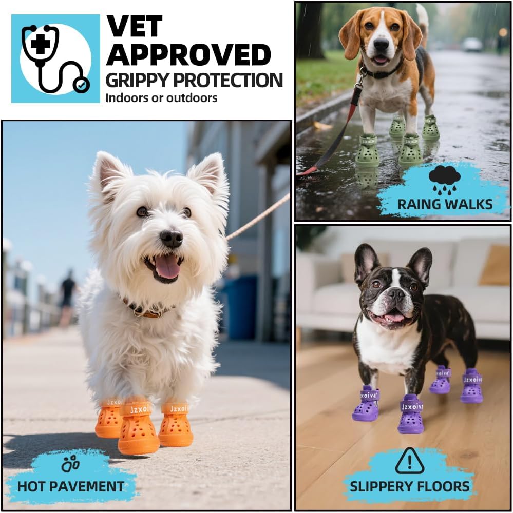 JZXOIVA Dog Shoes for Hot Pavement, Dog Booties for Small Dogs