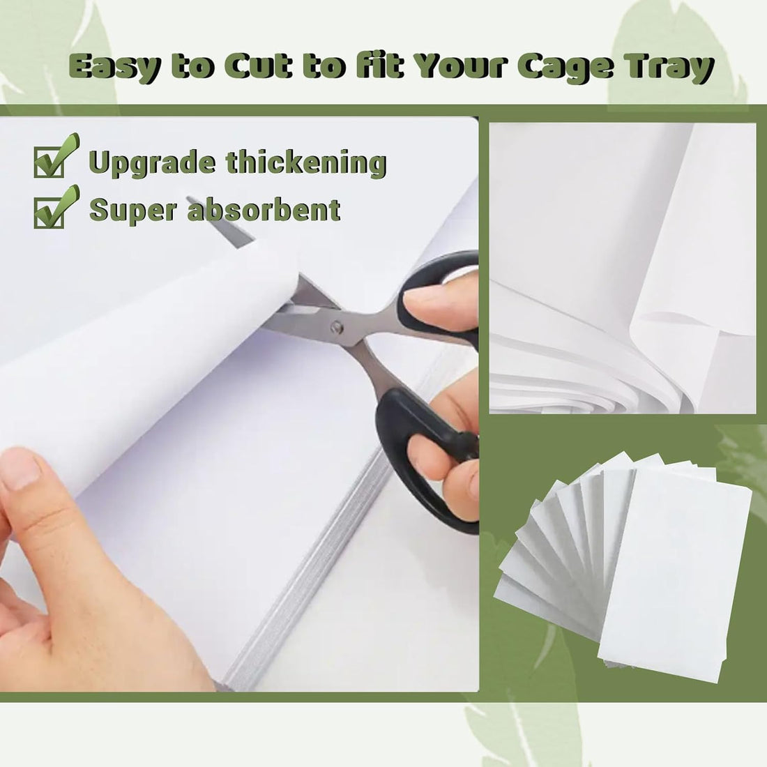 ZIQON 120 Pcs Bird Cage Liner Papers Big Size Cage Paper Liners