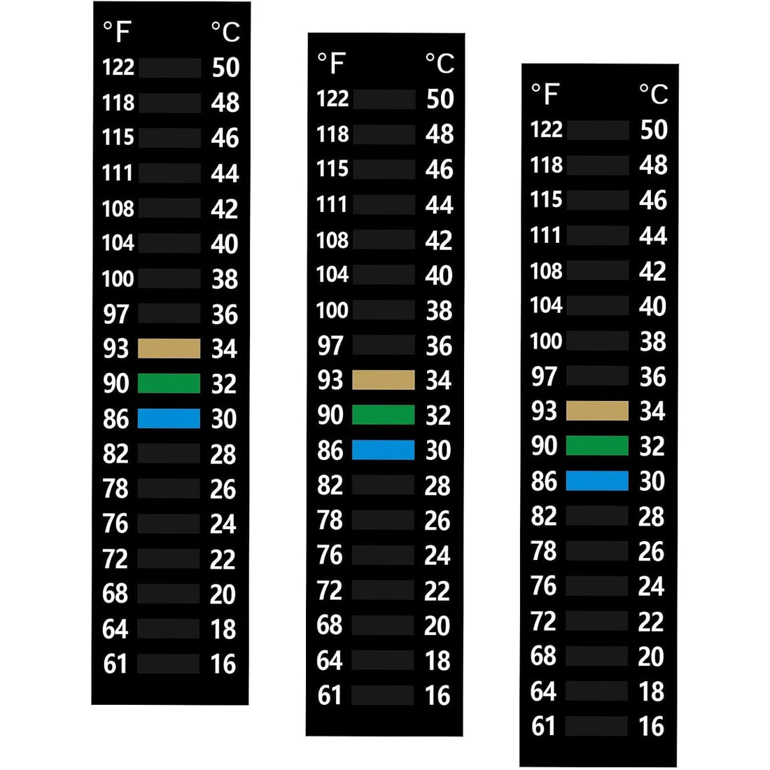 3PCS Aquarium Thermometer Strip 61-122℉(15-50°C) for Brewing Aquarium