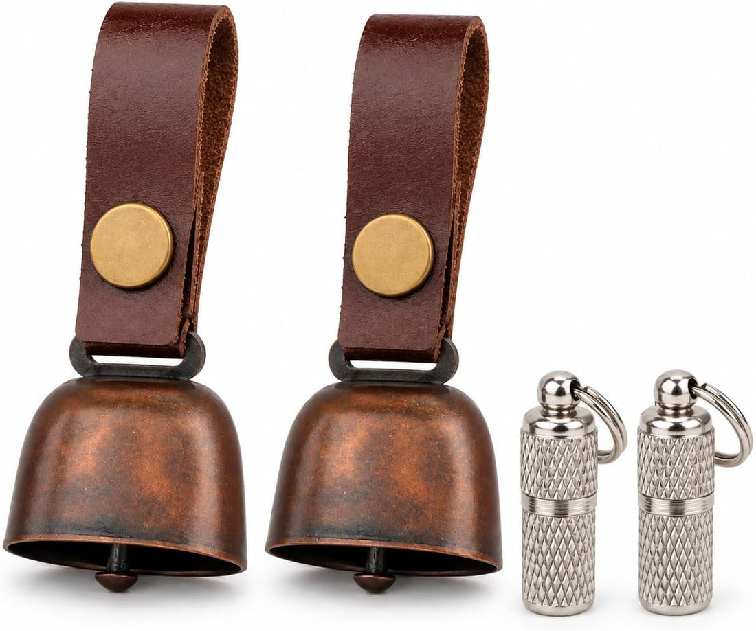 kcrygogo Dog Collar Bell with Leather Snap Strap