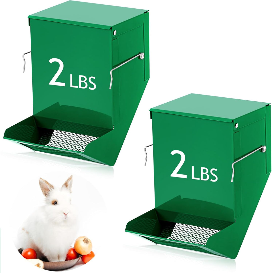 Maxcheck 2 Pcs Rabbit Feeder for Cages