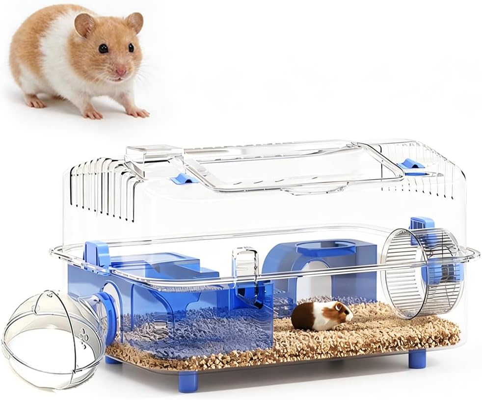 8-in-1 Dwarf Hamster Cage, No Assembly Full Transparent